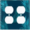 thumbnail image 3 of Metal Light Switch Plate Cover Tropical Jungle Palm Leaves Blue Teal JGL006, 3 of 13