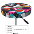 thumbnail image 4 of Round Bar Stool Seat Covers, Abstract Jazz Instrumental Elastic Round Chair Cover Stool Seat Slipcover Bar Stool Cushions Round Pad for 12-14 inch, 4 of 7