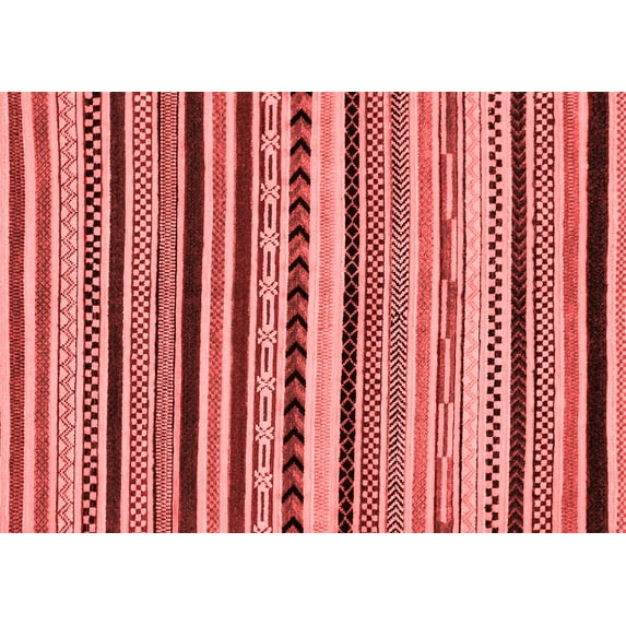 Ahgly Company Machine Washable Indoor Rectangle Abstract Red Modern Area Rugs, 7' x 9'