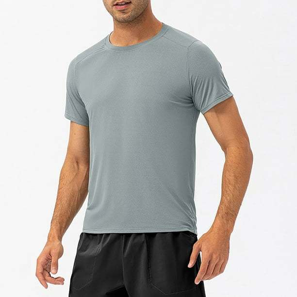 LSLJS Mens T-shirt Men's Spring Loose Running Speedsuit Sweat Absorbing  Breathable Fitness Casual Short Sleeve Round Neck Top/Shirt on Clearance 