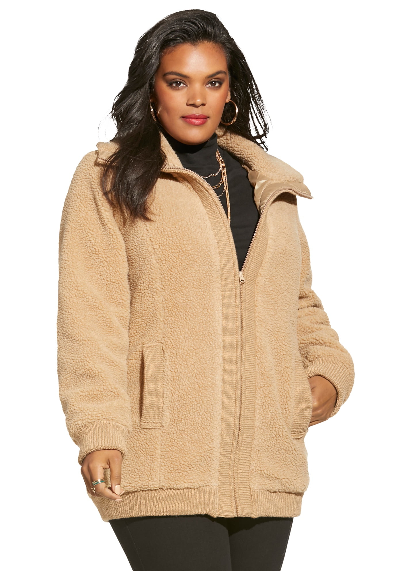 plus size bomber coat