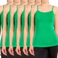 thumbnail image 1 of 6 Packs - MOPAS Women's Scoop Neck Adjustable Spaghetti Strap One Size Camisole Tank Top, 1 of 2