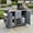 Gray, variant on MEETFAV 60.2"W Modern Outdoor Grill Cart with Wheels, Rolling Patio BBQ Kitchen Island with Stainless Steel Top, Spice Rack & Wine Rack, 2 Drawers, Gray