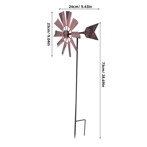 KALLORY Wind Spinners Outdoor Windmill Rustic Round Blade 1Pack