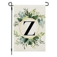 thumbnail image 2 of maxiaoxia 26 Letters Garden Flag, Letter Floral Garden Flag, 12x18 Inch Double Sided Yard Flag, Burlap, Family Last Name Initial, for Outside Outdoor, 2 of 6