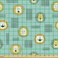 thumbnail image 2 of Cartoon Sofa Upholstery Fabric by the Yard, Design Lion Drawings Animal, Decorative Fabric for DIY and Home Accents, Seafoam Mustard by Ambesonne, 2 of 5