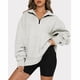 thumbnail image 4 of Sudadera con Forro Polar NikouMX de color puro con media Cremallera para Mujer, 4 of 6