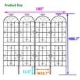 thumbnail image 6 of 4 Pack Metal Garden Trellis 86.7" x 19.7" Rustproof Trellis for Climbing Plants Outdoor Flower Support Black, 6 of 6