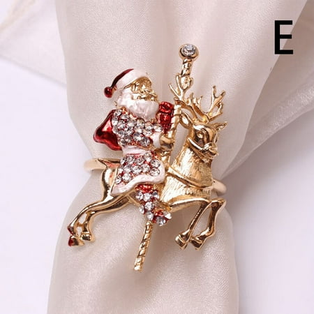 

Christmas Napkin Ring Holders Xmas table Decoration for home Metal reindeer