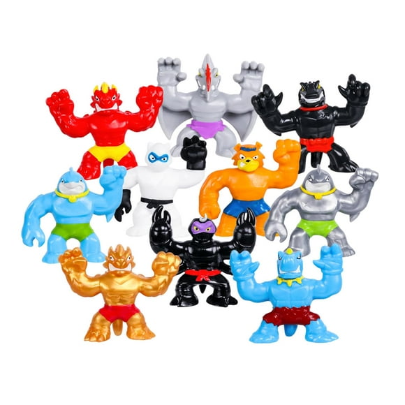 Paquete Mega 10 de Toy Heroes of Goo Jit Zu Minis con 3 minidinosaurios