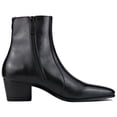 thumbnail image 5 of OSSTONE Dress Boots Chelsea Designer Boots for Men Leather Heel Shoes JY046-Black-7 Calfskin Black,Shoes size narrow, take half size bigger if your foot is not narrow, 5 of 6