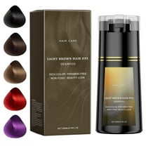 Hair Dye Shampoo, Hair Care, Hair Care Shampoo,3 In 1 Haircare Instant Dye Shampoo, Natural Hair Color Shampoo For Gray Hair Coverage, Suitable For Women & Men,Light Brown