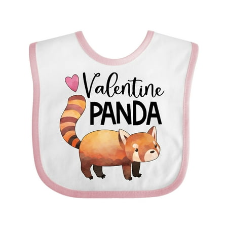 

Inktastic Valentine Panda Cute Red Panda Gift Baby Boy or Baby Girl Bib