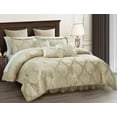 thumbnail image 2 of Sterling Creek 7-Piece Trinity Luxury Comforter Set, Traditional Gold Jacquard Medallion Comforter with Decorative Pillow Cushions & Shams, Bed Skirt, King, 2 of 9
