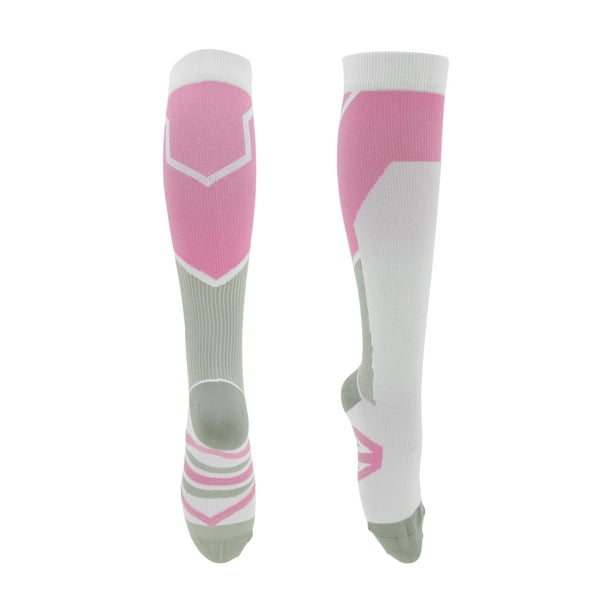 Calcetines de ciclismo únicos y económicos, transpirables, moldeadores, absorbentes de sudor, calcetines de bicicleta al aire libre, rosa y blanco, tamaño L, neutros y universales, 1 par