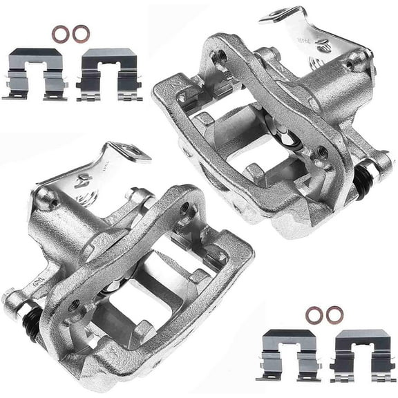 A-Premium Disc Brake Caliper Assembly with Bracket Compatible with Kia Rio 2012-2017 Rear Driver and Passenger Side 2-PC Set