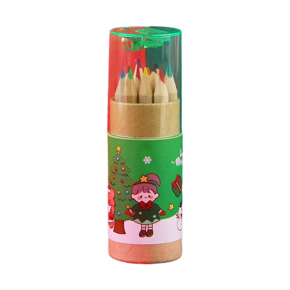 Acahhotxx Colored Pencils, 12 Colors High-graded Colored Pencils Coloring Pencils Christmas Party for Kids Students Art Drawing Card Making
