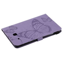 Galaxy Tab E 9.6" (SM-T560/T561) Case, Allytech Embossed with Butterfly Series Folio Stand Wallet Case with Cards/Cash Holder for Samsung Galaxy Tab E 9.6-inch (NOT for SM-T560NU), Purple
