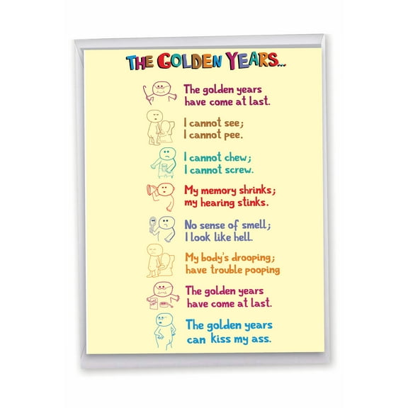1 Jumbo Funny Birthday Greeting Card (8.5 x 11 Inch) - Golden Years Birthday J0449