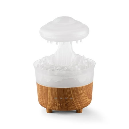 

Christmas Clearance! UHUYA Colorful Raindrops Rain Clouds Humidifiers Household Tabletops Bedrooms and Wood Grain Aromatherapy Machines Humidifiers for Bedroom White