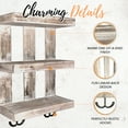 thumbnail image 3 of Autumn Alley White Washed Wood Shelf with 4 Hooks and 3 Shelves, Wall Mount, 3 of 8
