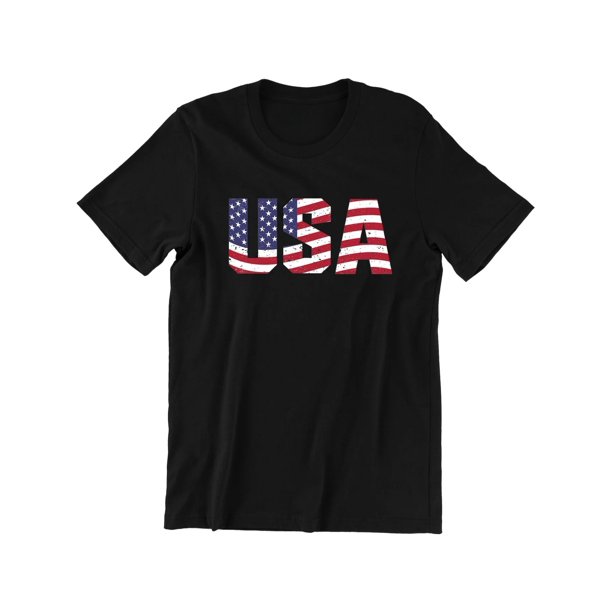 USA Flag 4th of July Independence Day American Flag Men's Tee T-Shirt TOP