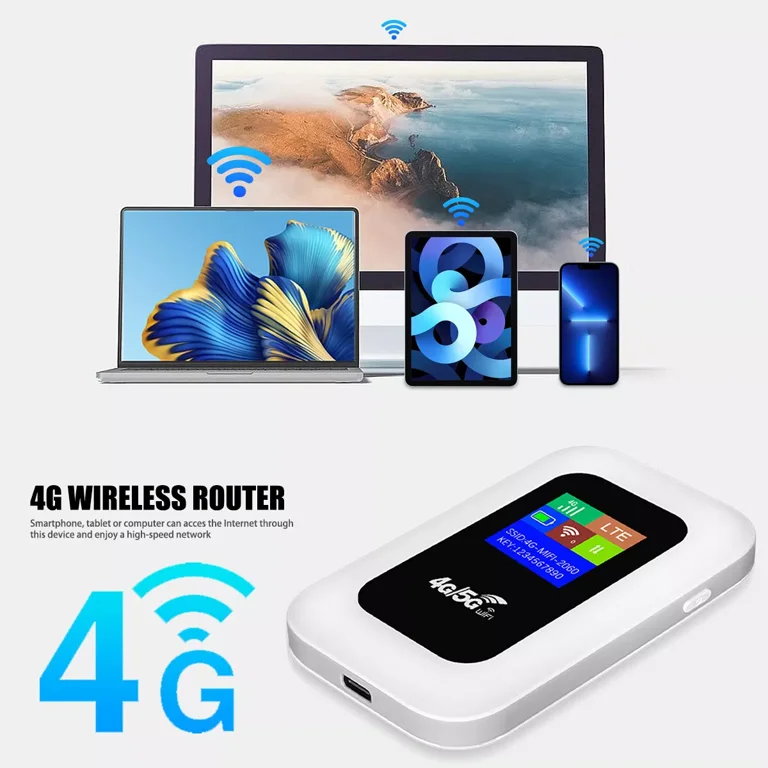 Tmalltide Portable 5G LTE WiFi Router, 150Mbps, 10 Users, 3000mAh