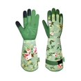 thumbnail image 1 of wonima02 Garden Gloves, Long Sleeve Leather Gardening Gloves for Yard and Gardening Work, Gardening Gifts for Women, Cute, Comfortable, Durable, Green Print (Small), 1 of 1