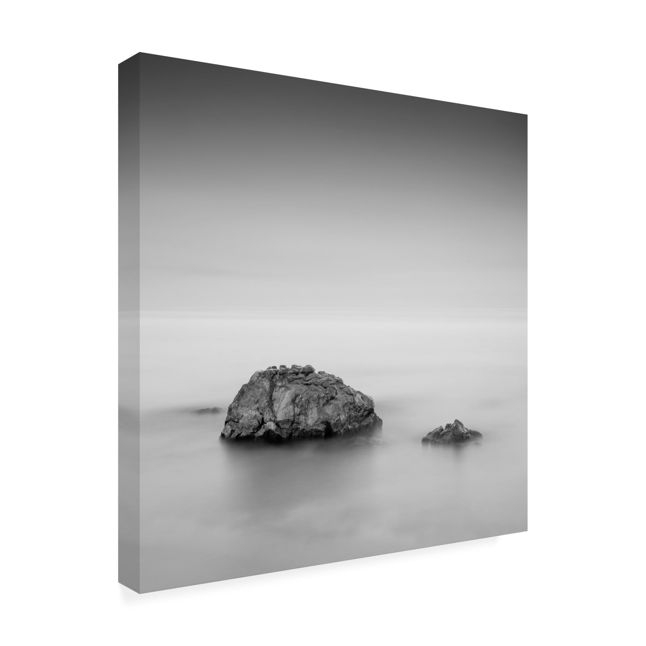 Canvas Wall Art - Catalin Baican 'Black Sea Rocks' Wall Art for Living Room, Bedroom, or Office Décor by Trademark Fine Art - 18 x 18 Inches