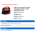 thumbnail image 2 of Right Outer Tail Light Assembly - Compatible with 2017 - 2019 Volkswagen Passat 2018, 2 of 2