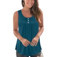 thumbnail image 2 of LYXSSBYX Womens Tank Tops Clearance Women's Loose and Slim Sleeveless Button Round Neck Vest in Summer, 2 of 7