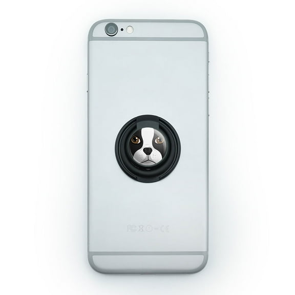 Boston Terrier Face - Dog Pet Mobile Phone Ring Holder Stand