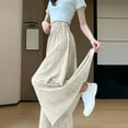 thumbnail image 4 of biudgviw Flowy Pants for Women Lounge Wide Leg Palazzo Trousers Fall Fashion High Elastic Waist Dressy Pants with Pockets, 4 of 7