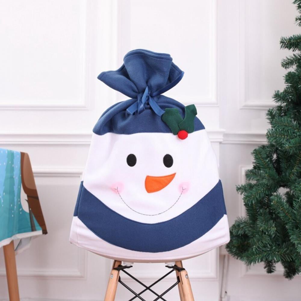 1-10Pcs Christmas Spandex Stretch Banquet Snowman Chair Seat Cover Decoration 