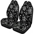 thumbnail image 2 of ZHANZZK Set of 2 Car Seat Covers Blue Christmas Snowflakes Pattern Snowfall Sparkling Flares Lace Universal Auto Front Seats Protector Fits for Car,SUV Sedan,Truck, 2 of 5