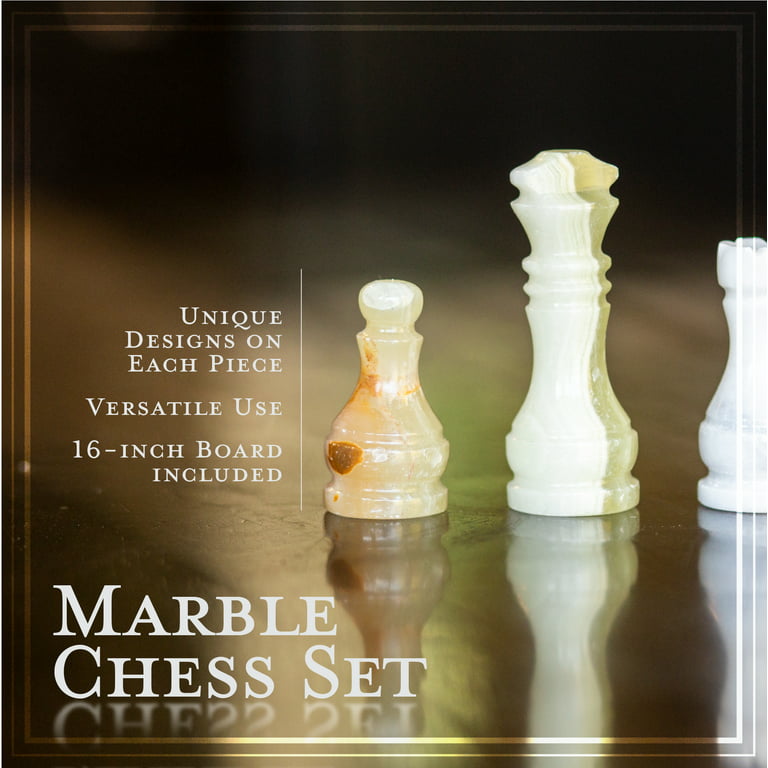 Retro Metal Chess Set for Adults and Kids – Marbling Chess Board with Chess  Pieces – Travel Chess Set with Metal Pieces – Folding Chessboard – Ideal