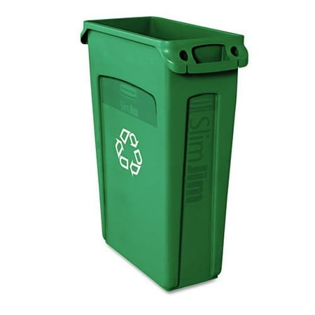 

LFDD 23 gallon ultra-thin Jim recycling container with ventilation channel (green)