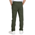 thumbnail image 2 of OGLCCG Boys' Stretch Pull on School Uniform Pants Kids Elastic Waist Straight Leg Twill Pants with Pockets Solid Color Dress Suit Pants 5-14 Years, 2 of 8