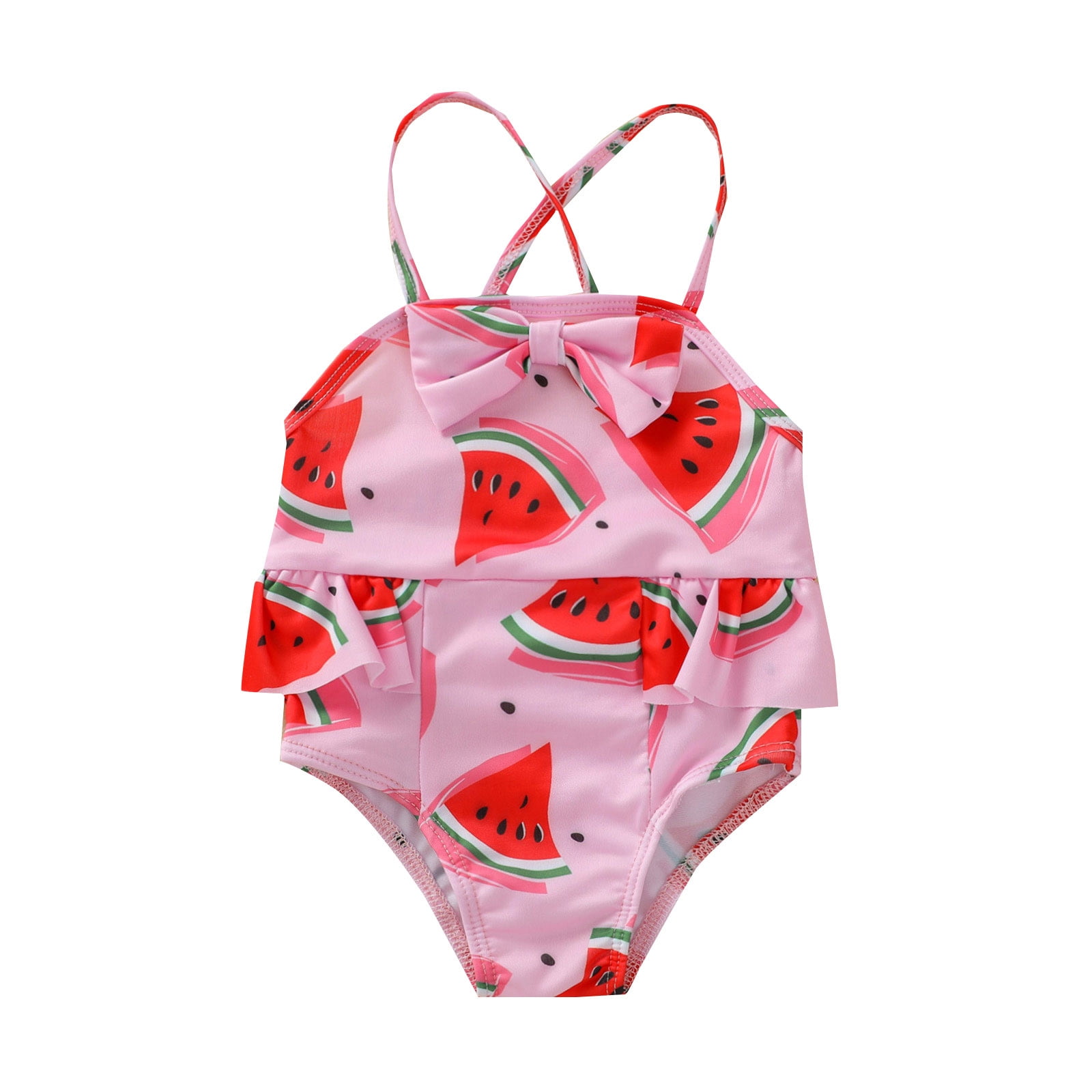 kpoplk Baby Swimsuit Girl Girl's One Piece Swimsuit Ditsy Floral Tie ...