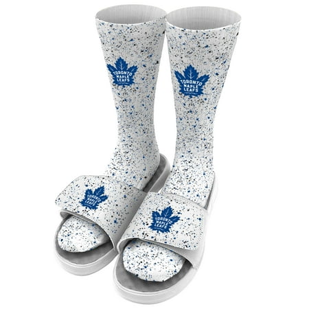 

Men s ISlide White Toronto Maple Leafs Speckle Socks & Slide Sandals Bundle