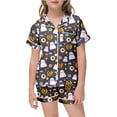 thumbnail image 5 of Gelikeya Kids Silk Pajamas Girls Size 6-7 Halloween Pajamas Short Sleeve Shirts Shorts 2 Piece Outfits All Saints' Day Loungewear Teen Girl Clothes 2-13Y (Light Purple, 6-7 Years), 5 of 5