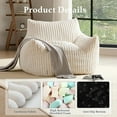thumbnail image 2 of zyoiszvq Corduroy Bean Bag Chairs for Adults with Memory Foam Filling,Stuffed Lounge Floor Sofa Reading Chair with Armrests, 2 of 7
