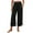 Black, variant on WIZUTIZ Work Pants Women Capris Breathable Casual Relaxed Fit Wide Leg Pants Elastic Spandex Mid Rise 3/4 Length Pants Solid Flowy with Pockets Paperbag Palazzo Pants for Lady Gym Travel Beige