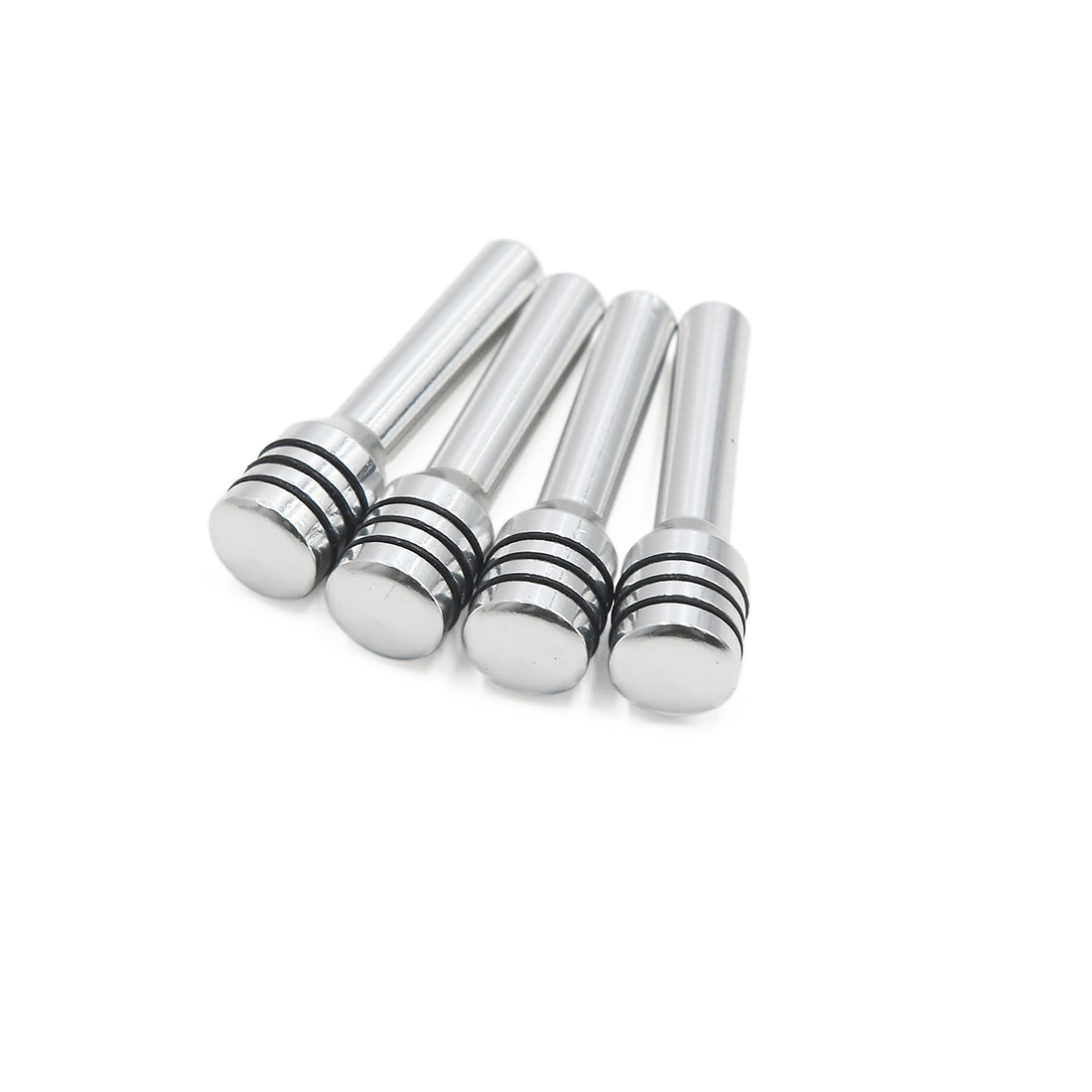 Door Lock Knob Cover 4Pcs Silver Tone Metal Front Rear for Car Interior