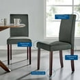 thumbnail image 4 of Side Dining Chair, Set of 2, Fabric, Wood, Grey Gray, Modern Contemporary Urban Design, Kitchen Room Cafe Bistro Restaurant Hospitality, 4 of 9