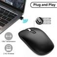 thumbnail image 2 of cimetech Type C Wireless Mouse, USB C Mice 2.4G Silent Cordless with Type C Receiver, Portable Computer Mouse for Laptop, Notebook, MacBook Pro Air, Windows, Linux - Ambidextrous Black, 2 of 9
