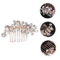 thumbnail image 3 of TABLZONE 1Pc Lady Shiny Headdress Rose Plated Gold Alloy Hair Clip Wedding Accessory, 3 of 6