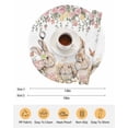 thumbnail image 6 of 15 Inch Round Placemats Set of 4, Easter Rabbits Non Slip Heat Insulation PP Table Mats, Watercolor Floral Cute Bunny Plants Spring Washable Place Mats for Kitchen Dining Party Table Decor, 6 of 7