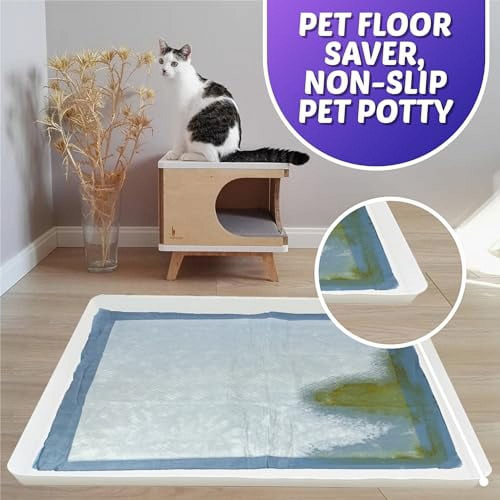 Paterr 2 Pack Dog Potty Training Tray, Pee Pad Holder, Easy to Clean Puppy  Pad Holder Tray with Diversion Column Nonslip Dog Pad Holders Heighten Dog