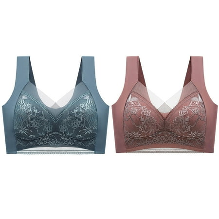 Ramiter Lingerie for Women Dry Running Underwear Woman Shockproof Size Large with String Bras Quick Fitness 6L Navy